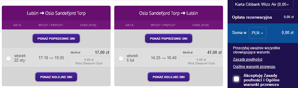Loty z Lublina do Oslo za 4 PLN