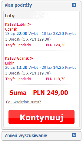 Lublin Gdańsk za 249 PLN